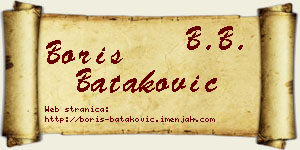 Boris Bataković vizit kartica